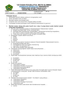 Artikel Soal Akidah Akhlak Kelas 4 Semester 2 Membangun Pondasi