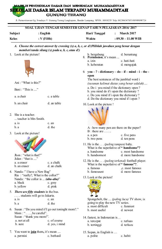 Soal Uts Bahasa Indonesia Kelas 5 Semester 2 Dalchaebi Soal Uts Bahasa Indonesia Kelas 5 Semester 2 Dalchaebi