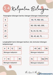 Matematika Kelipatan worksheet Math lessons English worksheets for