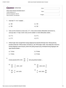 latihan Ujian Sekolah matematika kelas 6 Quizizz PDF