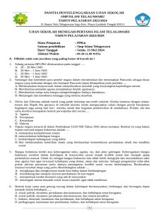 Ujian Sekolah PPKn SMP Islam Telagawaru 2024 PDF