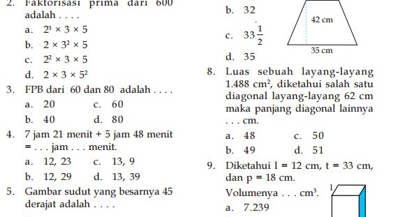 Soal Kpk Dan Fpb Kelas 5 - Piffle me