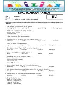 Soal Ipa Kelas 3 Semester 2 - Piffle me