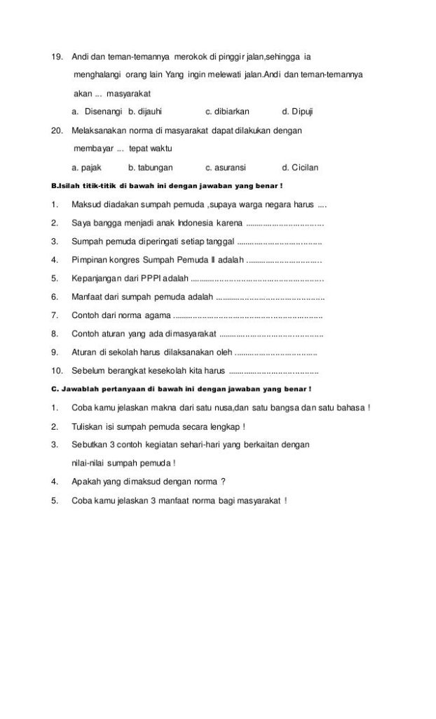 5 Soal PKN Kelas 3 Semester 1 Siap Cetak, Wajib Tahu Sebelum Ujian