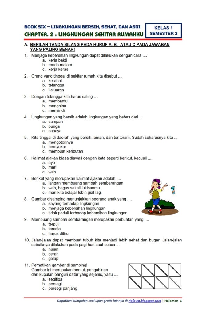 5 Soal Tematik Kelas 1 Semester 2 yang Sering Muncul di Bimbel Brilian