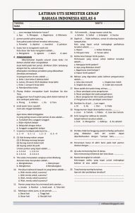 Soal Uts Bahasa Indonesia Kelas 4 Dalchaebi