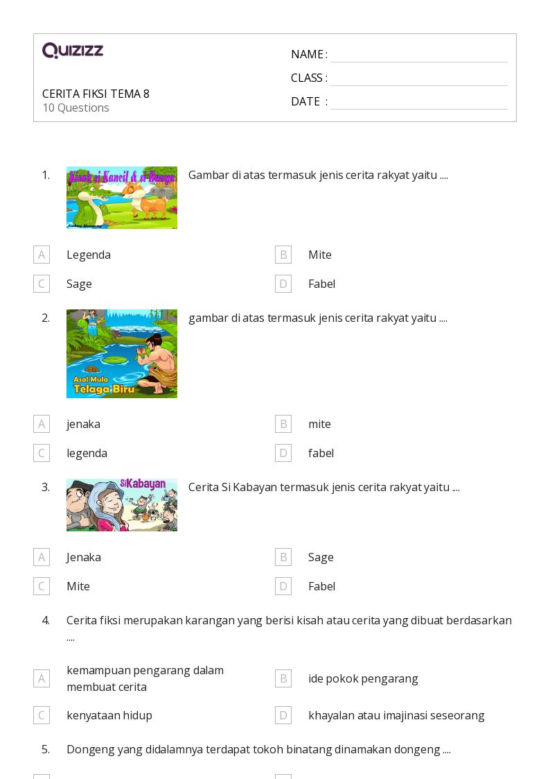 50 lembar kerja Membuat Prediksi dalam Fiksi untuk Kelas 4 di Quizizz 50 lembar kerja Membuat Prediksi dalam Fiksi untuk Kelas 4 di Quizizz