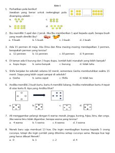 Soal Olimpiade Matematika Kelas 1 SD PDF