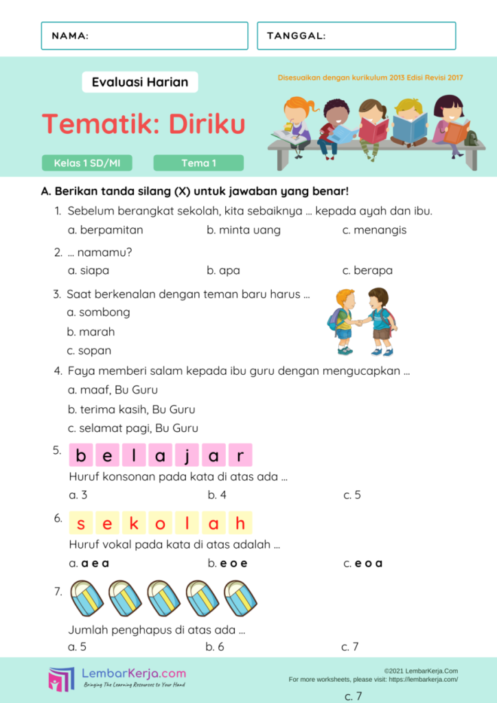 Ternyata 5 Contoh Soal Tematik Kelas 1 SD Semester 2 Ini Paling Sering Muncul di 2026