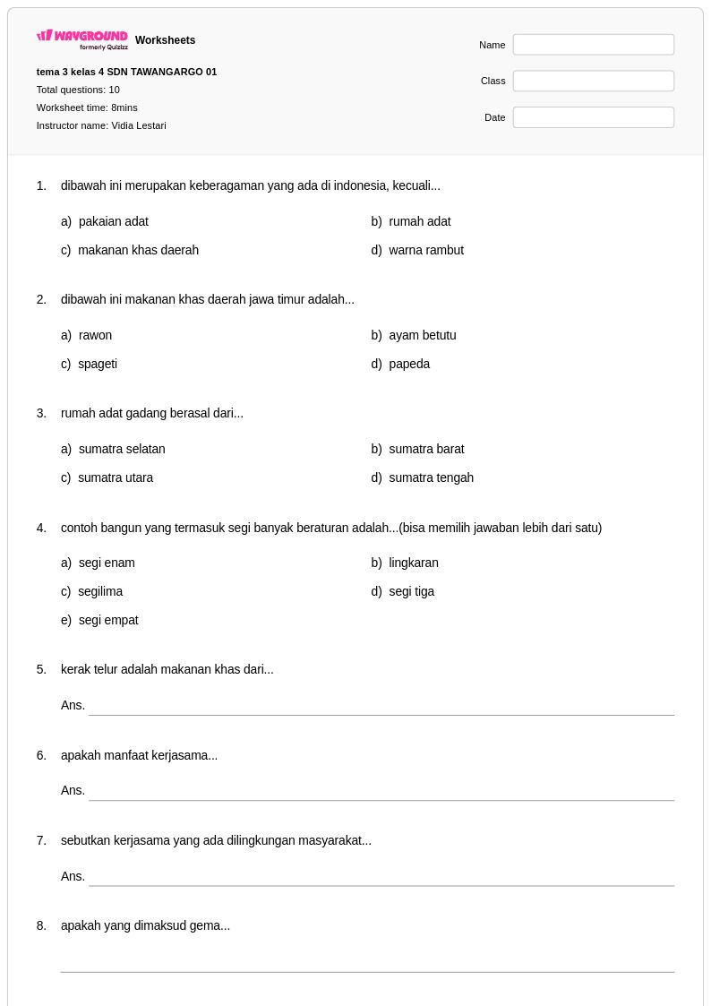 50 lembar kerja Perjalanan Tengah Malam Paul Revere untuk Kelas 4 di