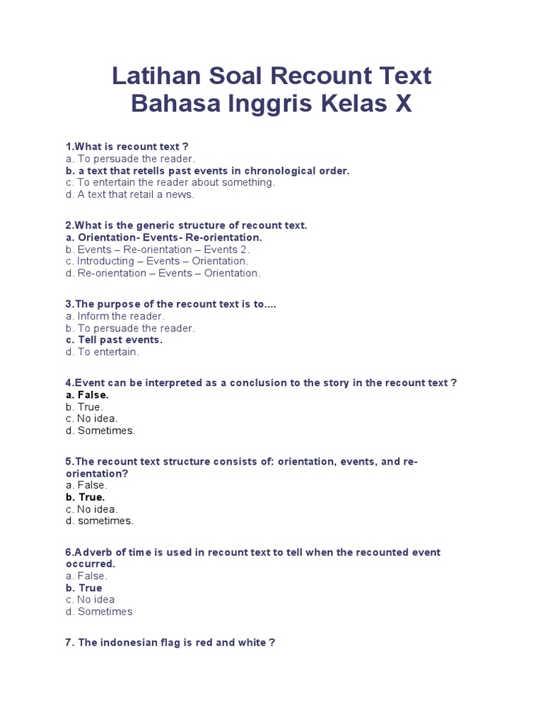 10 Contoh Soal Recount Text Kelas X Semester 2 Beserta Kunci Jawaban yang Wajib Kamu Pelajari di 2026 10 Contoh Soal Recount Text Kelas X Semester 2 Beserta Kunci Jawaban yang Wajib Kamu Pelajari di 2026
