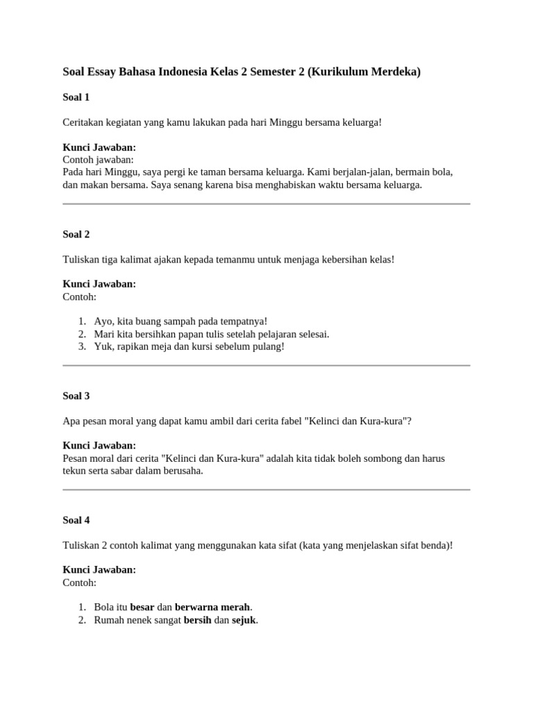 7 Rahasia Contoh Soal Readin Essay SMA Kelas 2 Semester 2 yang Wajib Kamu Kuasai Sekarang