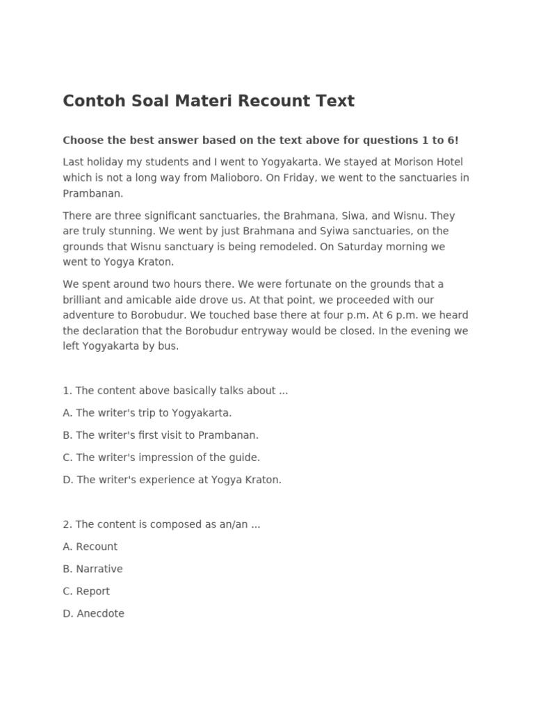 7 Rahasia Kuasai Contoh Soal Recount Text Bahasa Inggris Kelas 10 Semester 2 Sebelum Ujian 7 Rahasia Kuasai Contoh Soal Recount Text Bahasa Inggris Kelas 10 Semester 2 Sebelum Ujian