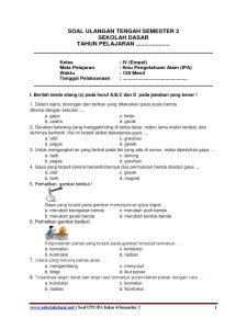 Soal Uts Bahasa Indonesia Kelas 4 Semester 2 - Perumperindo co id