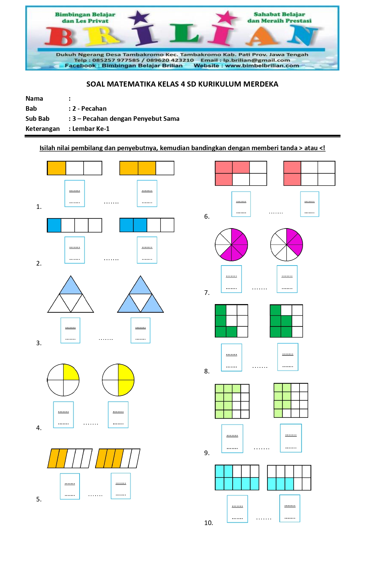 Soal Latihan Matematika Kelas 4 SD