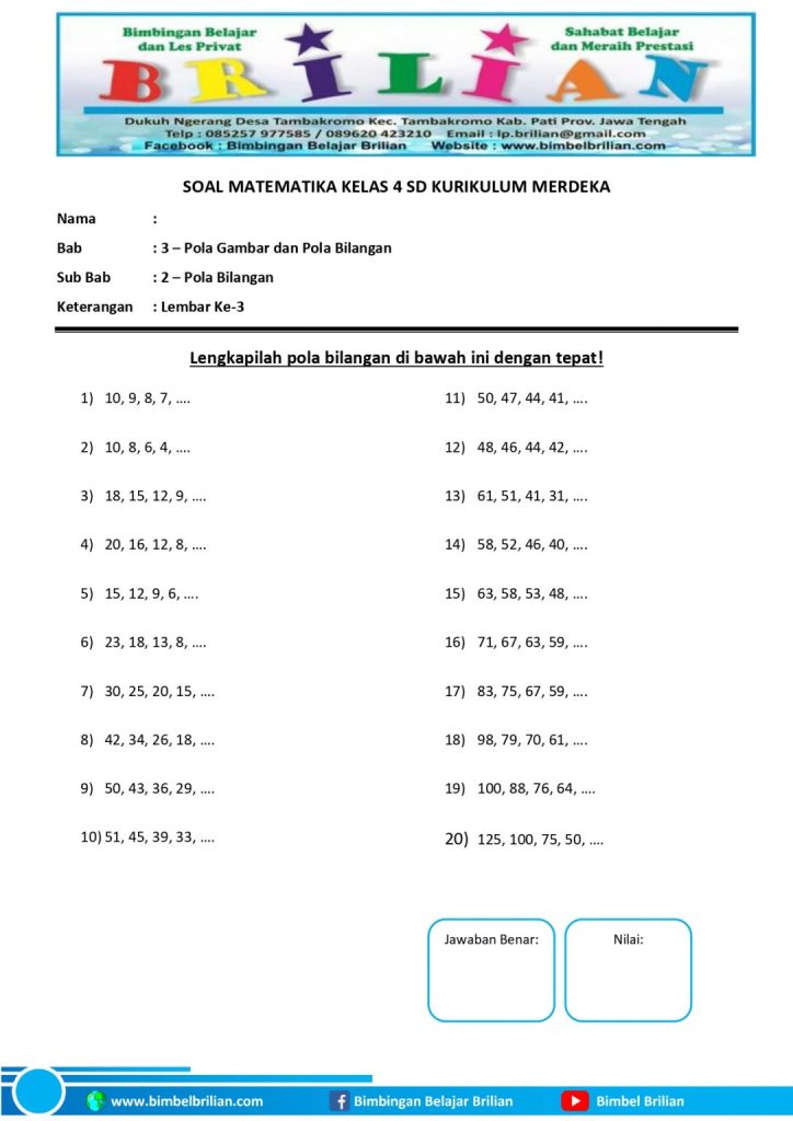 Akhirnya Tersedia download soal-sola ujian sd kelas 4 Matematika K13 Siap Cetak