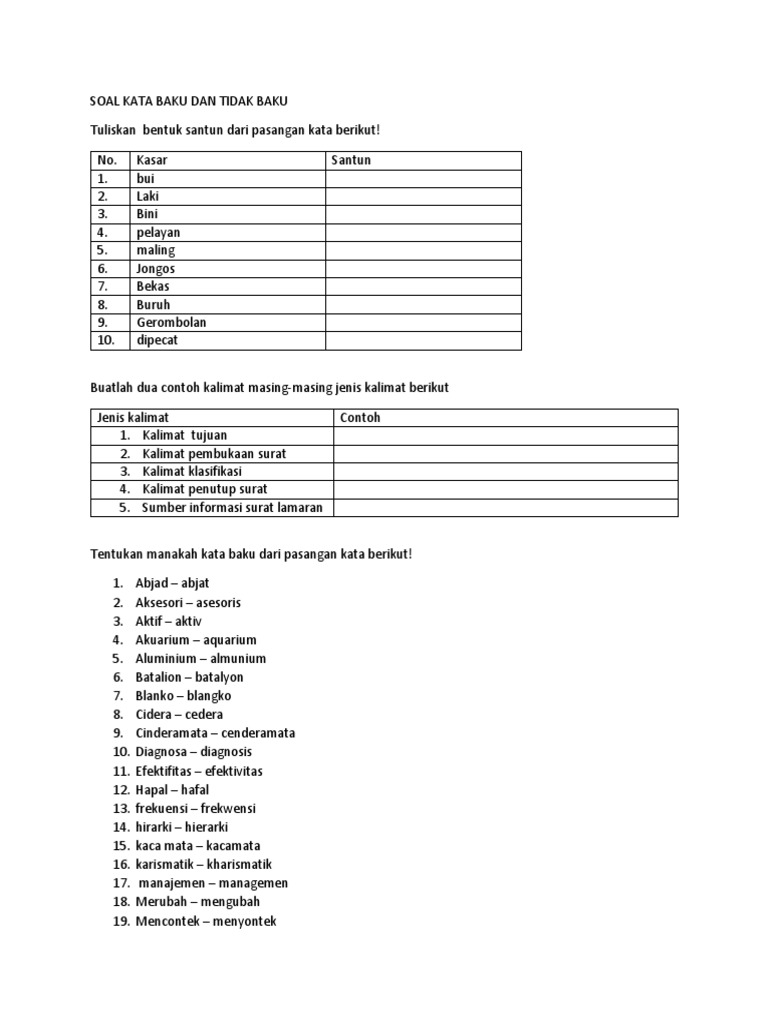 Terbukti! 4 Rahasia Kata Baku dan Tidak Baku Soal Kelas 4 dari Black Garlic Syae’un