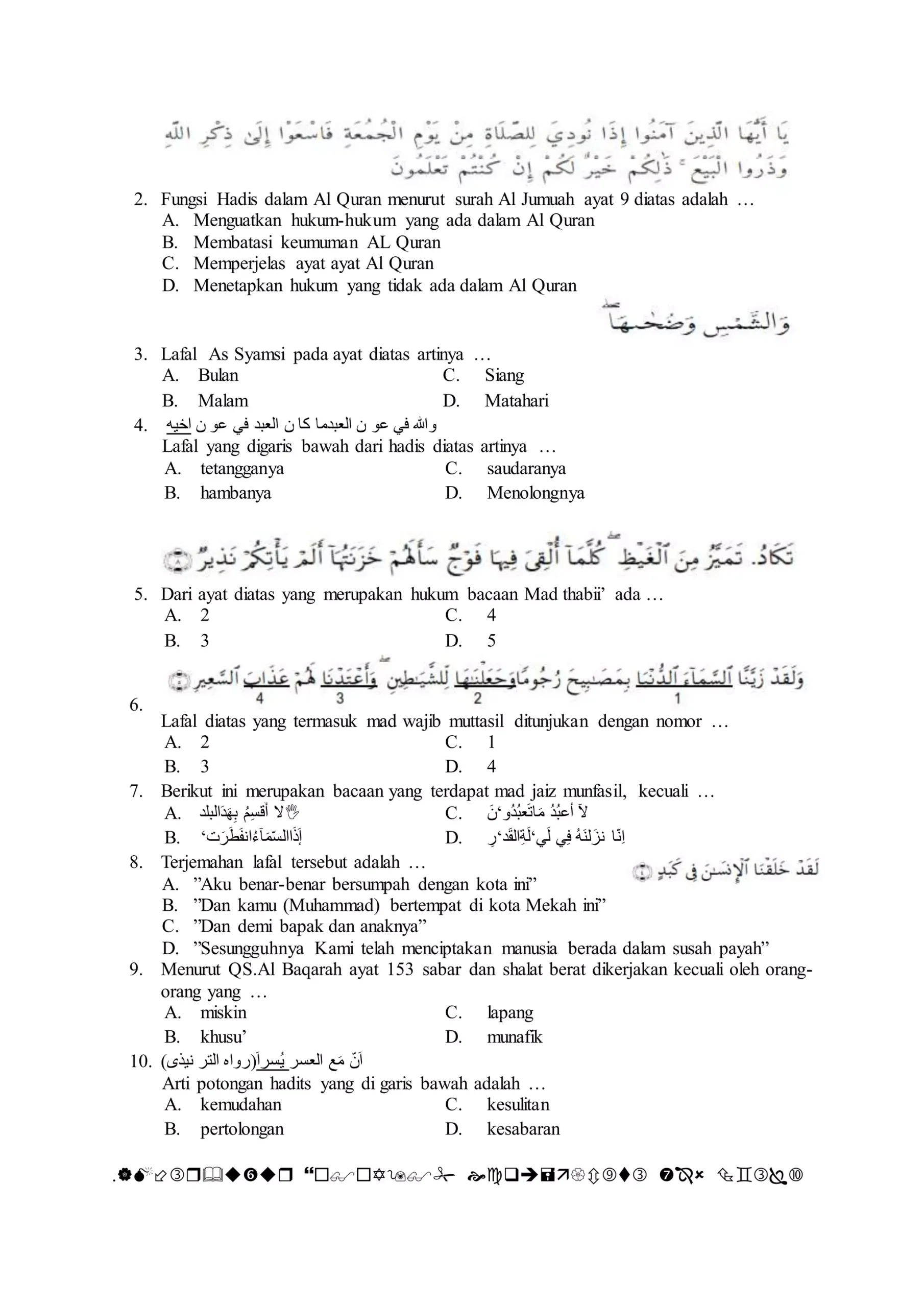 Terbukti! 7 Contoh Soal Quran Hadits Kelas 7 Semester 2 yang Bikin Nilai Meningkat Terbukti! 7 Contoh Soal Quran Hadits Kelas 7 Semester 2 yang Bikin Nilai Meningkat