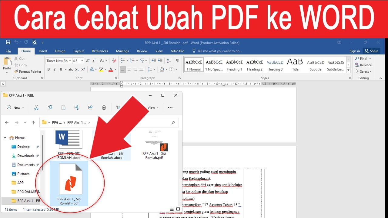 Mudah Cara Ubah PDF ke Word Lengkap - LKomBis
