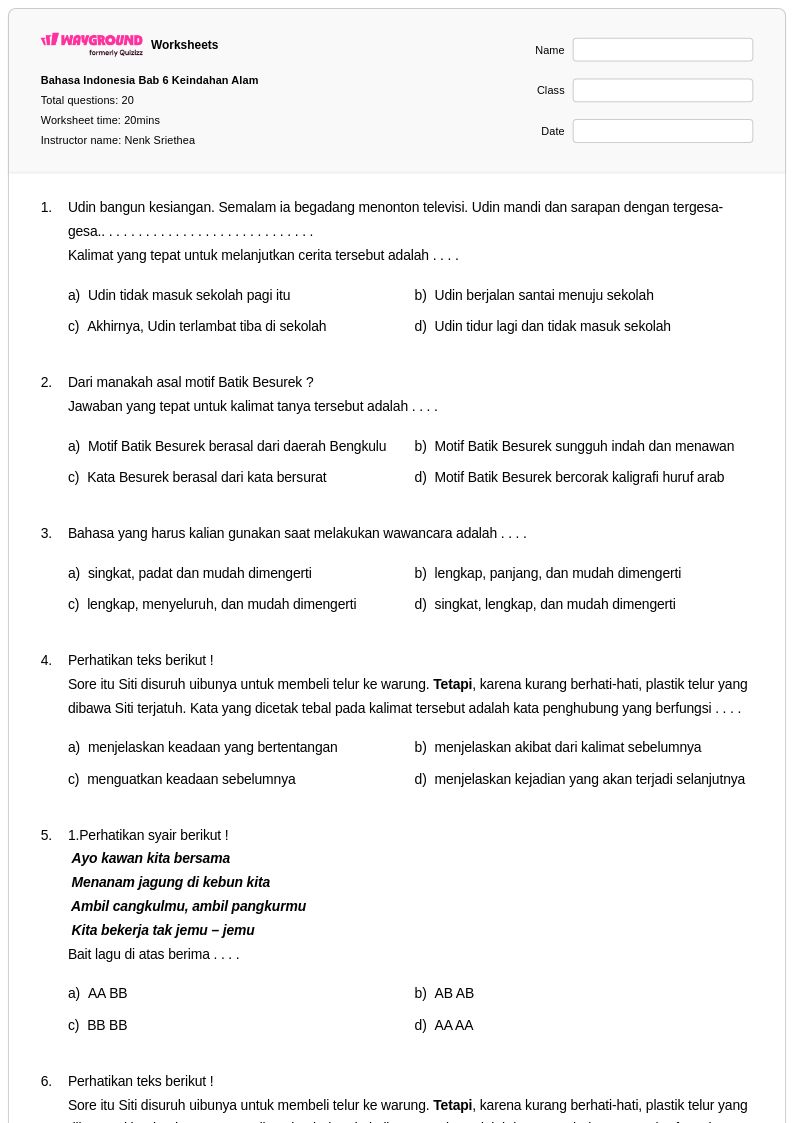 7 Rahasia Kat Apenghubung Latihan Soal Kelas 4 yang Wajib Tahu Sebelum 2026