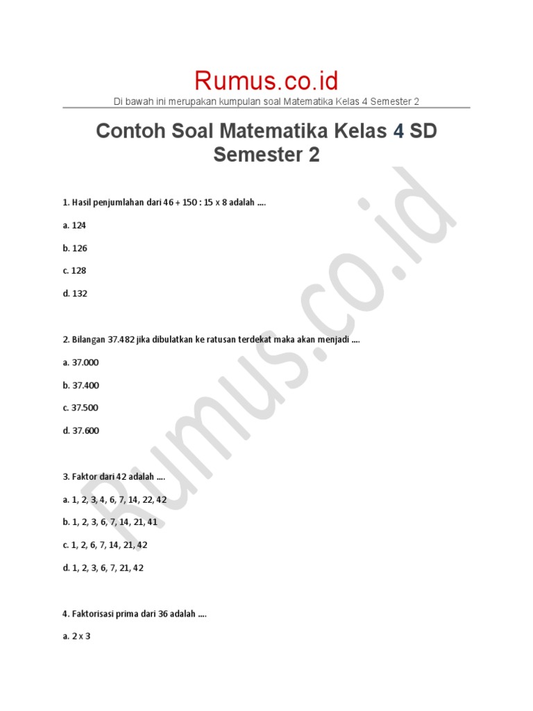Rahasia kd matematika kelas 4 semester 2 contoh soal hots yang Bikin Siswa Cepat Paham Rahasia kd matematika kelas 4 semester 2 contoh soal hots yang Bikin Siswa Cepat Paham