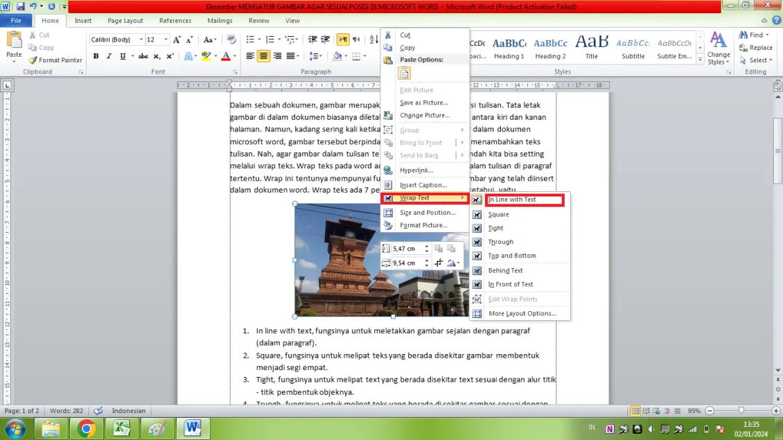 Rahasia Cara Agar Posisi Gambar Tidak Berubah di Word Agar Dokumen Tetap Rapi