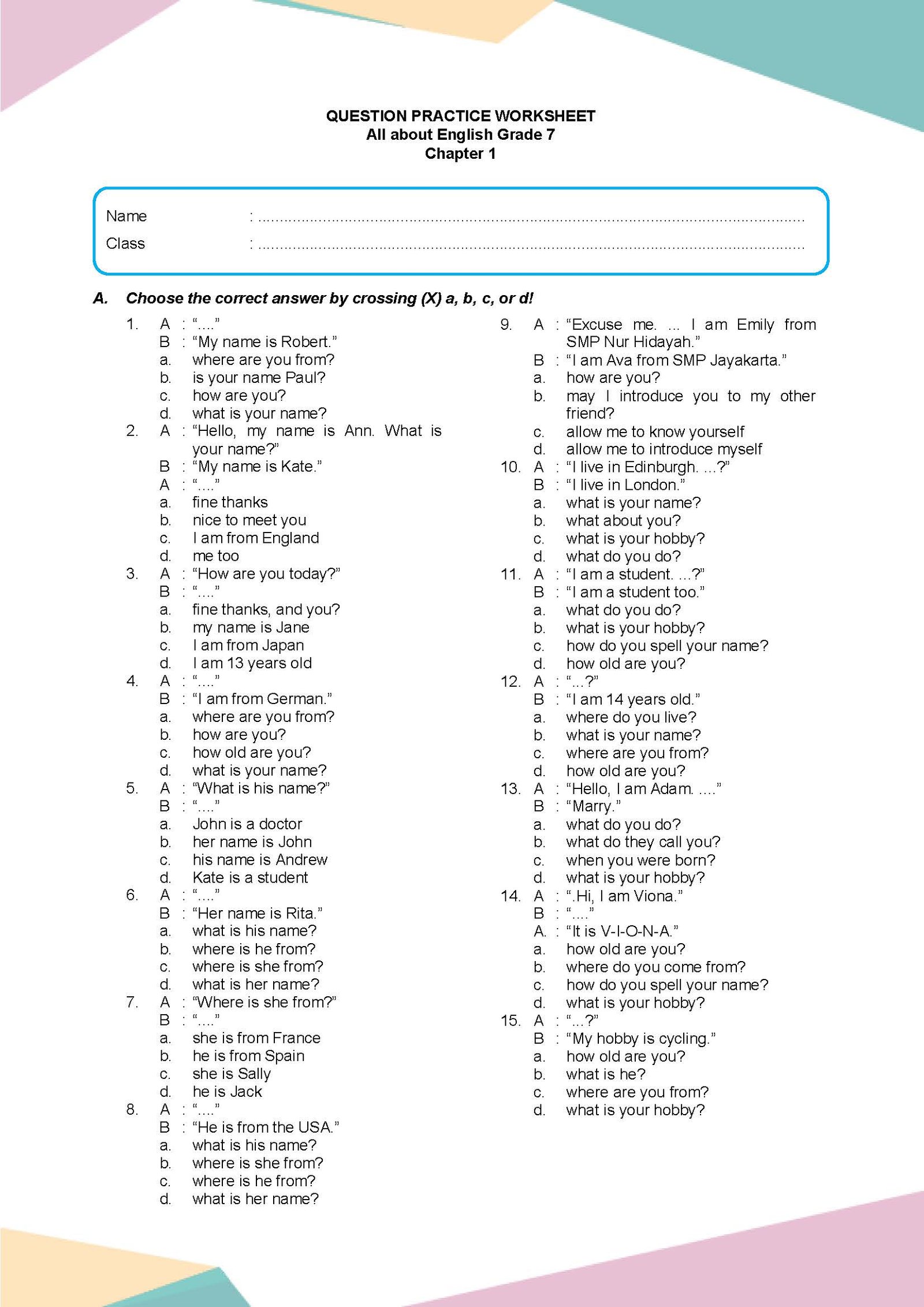 Rahasia Sukses Belajar dengan Latihan Soal Bab 1 B Inggris Kelas 7 Terbaru Rahasia Sukses Belajar dengan Latihan Soal Bab 1 B Inggris Kelas 7 Terbaru