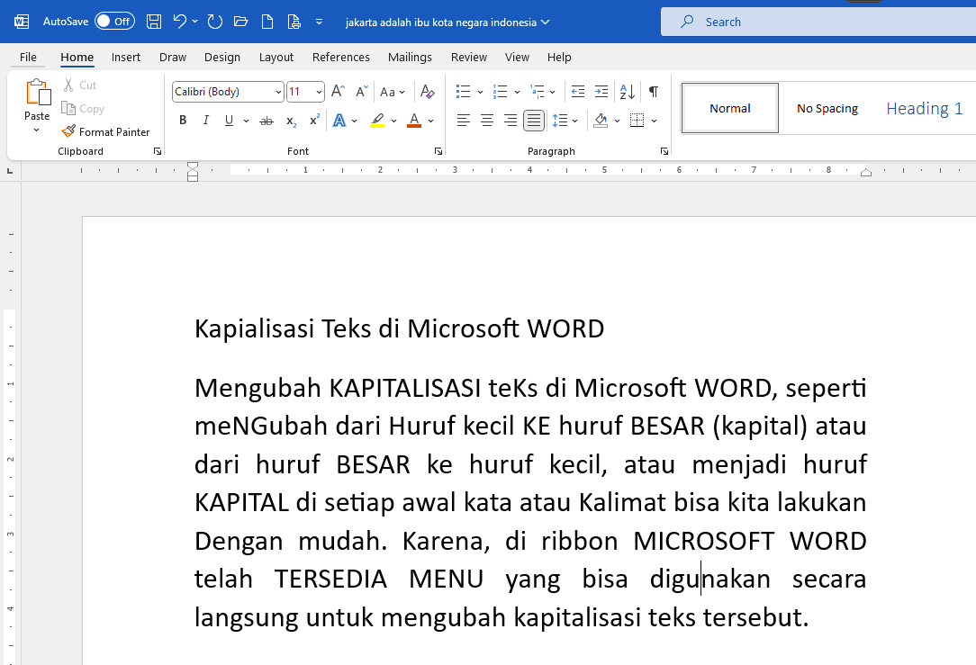 Ternyata Begini Cara Berubah Huruf Besar ke Huruf Kecil Word Agar Data Nasional Akurat