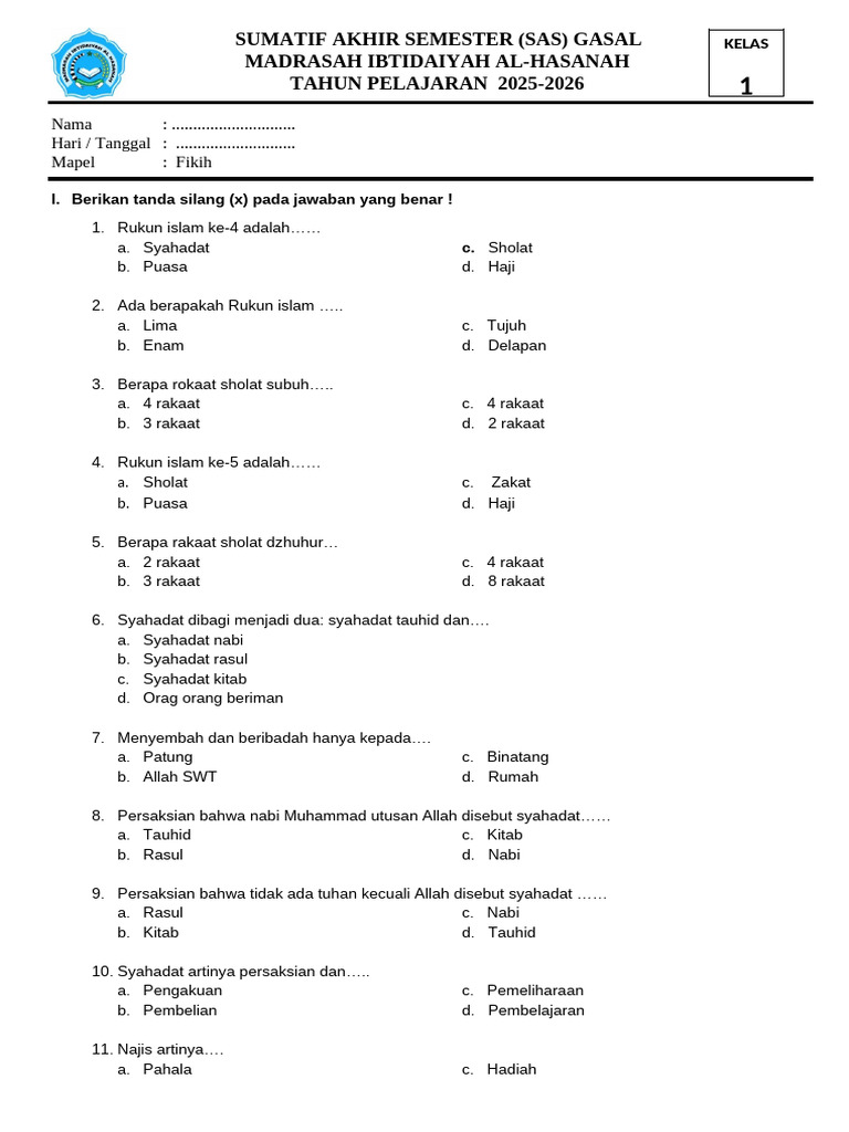 Wajib Tahu Rahasia Man Baoureno Soal Fikih Kelas 1o Semedster 1 Agar Nilai Sempurna Wajib Tahu Rahasia Man Baoureno Soal Fikih Kelas 1o Semedster 1 Agar Nilai Sempurna